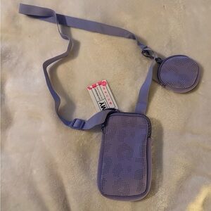 Purple Crossbody Bag with Coin Pouch